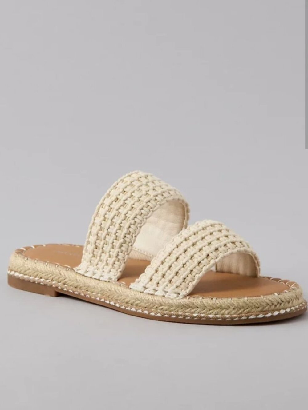 AE Crochet Espadrille Slide Sandal